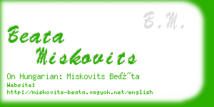 beata miskovits business card